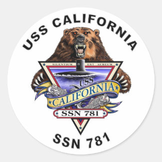 USS California SSN 781 Ship's Crest Classic Round Sticker