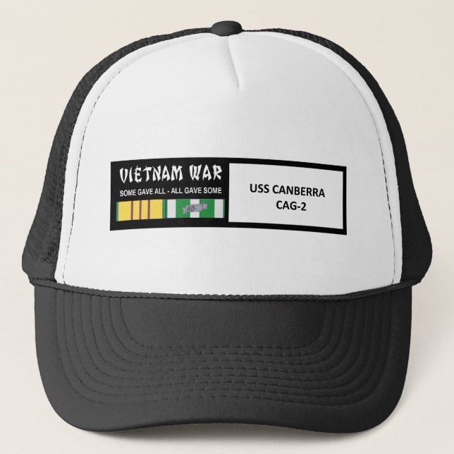 USS CANBERRA VIETNAM WAR VETERAN TRUCKER HAT (Front)