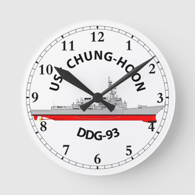 USS CHUNG-HOON - DDG-93 - ARLEIGH BURKE   ROUND CLOCK (Front)