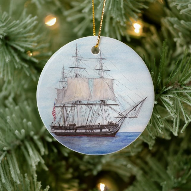 USS Coast Guard Ceramic Tree Decoration (Tree)