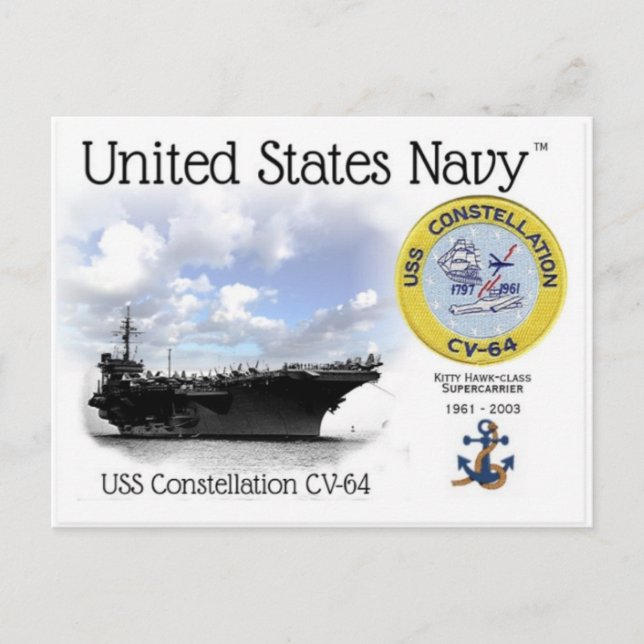USS CONSTELLATION CV-64 AIRCRAFT    Postcard (Front)