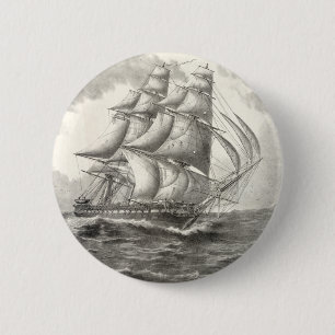USS Constitution 6 Cm Round Badge