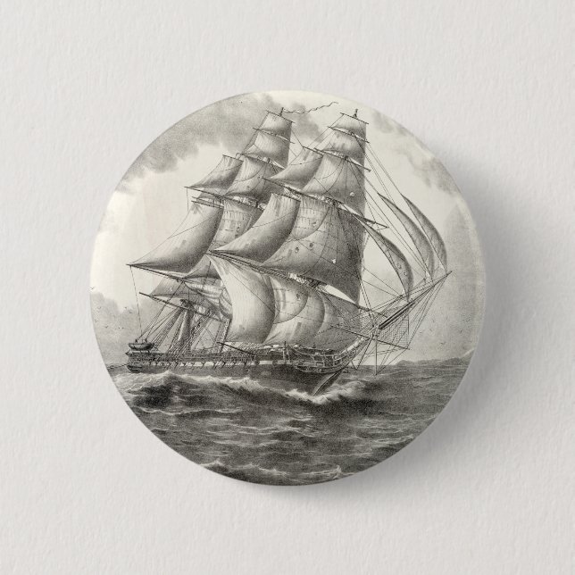 USS Constitution 6 Cm Round Badge (Front)