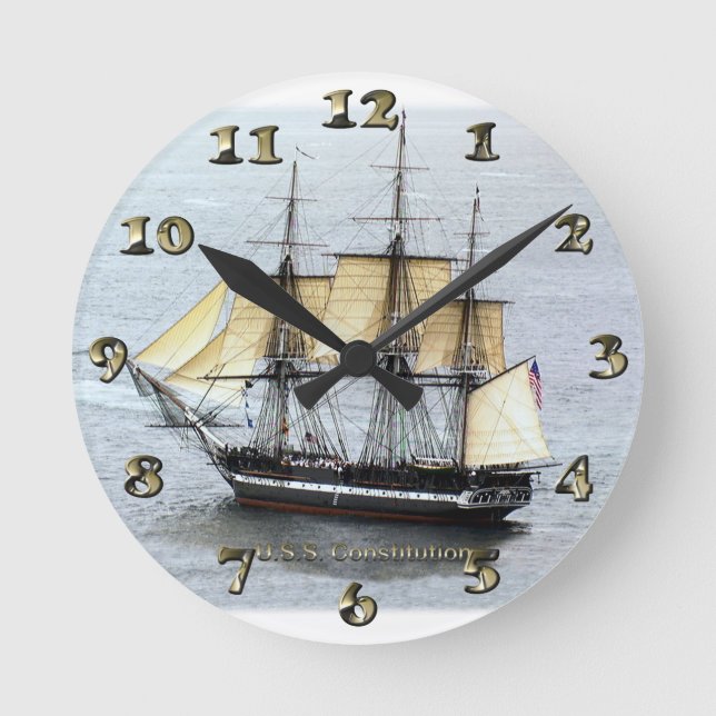 USS Constitution at Full Mask Round Clock (Front)