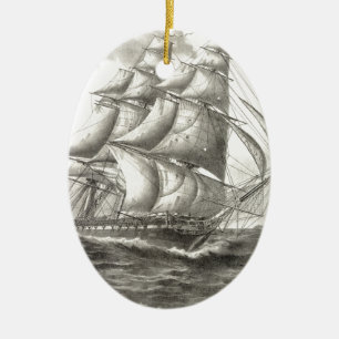 USS Constitution Ceramic Tree Decoration