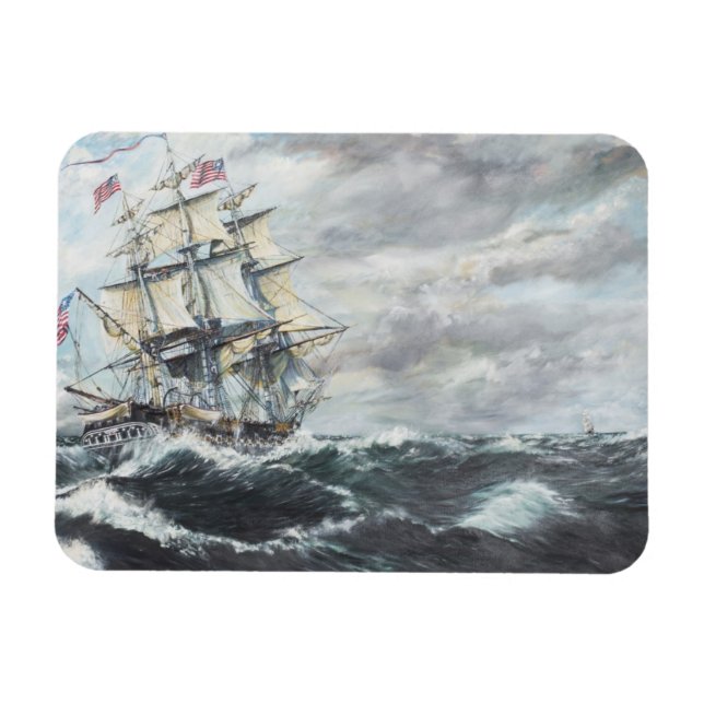 USS Constitution heads for HM Frigate Guerriere Magnet (Horizontal)