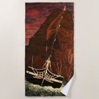 USS CONSTITUTION OLD IRONSIDE  BEACH TOWEL