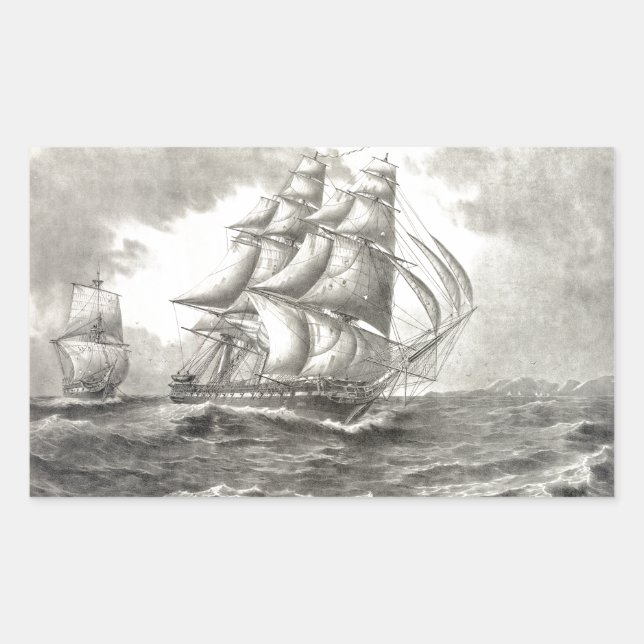 USS Constitution Rectangular Sticker (Front)