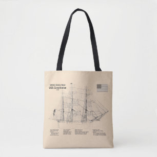 USS Constitution - Ship Blueprint Plans SD Tote Bag