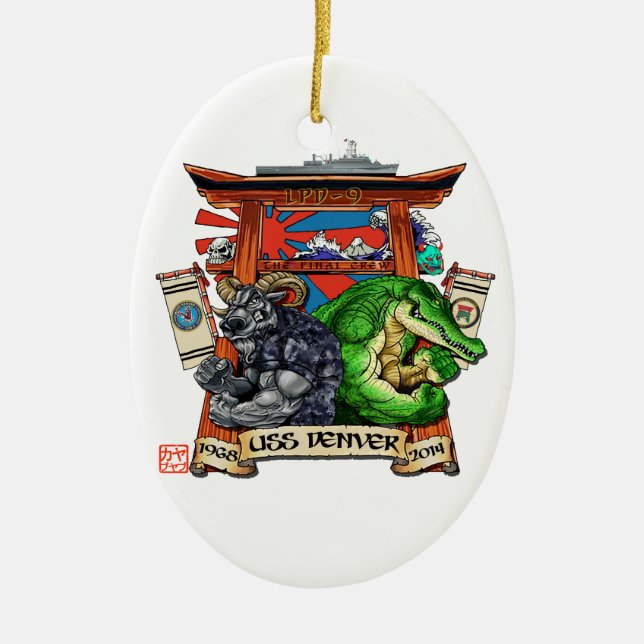 USS Denver LPD-9 Decommissioning Ornament (Front)