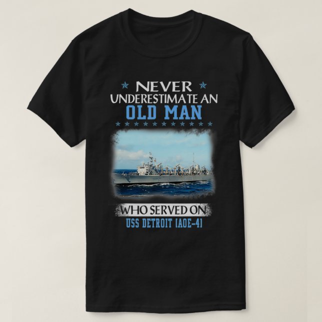 USS Detroit AOE4 Veterans Day Father Day  T-Shirt (Design Front)