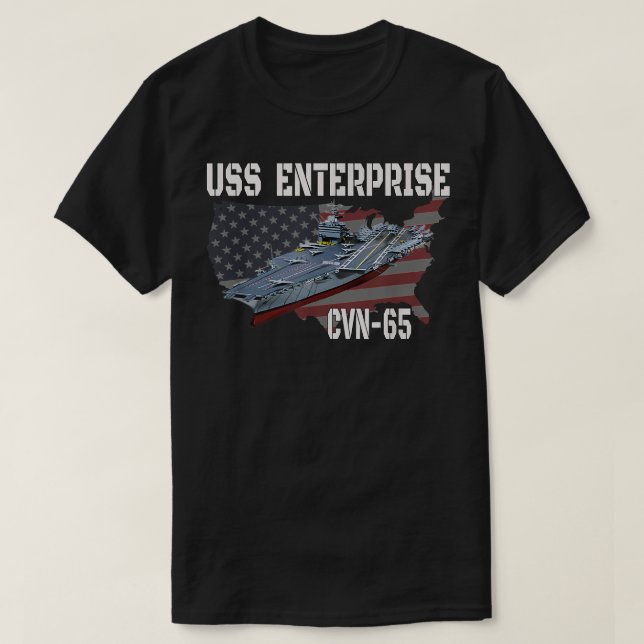 USS Enterprise CVN-65 Aircraft Carrier Veterans Da T-Shirt (Design Front)
