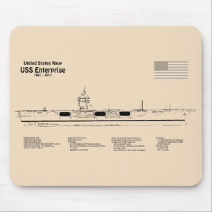 USS Enterprise - Ship Blueprint Plans SD Mouse Mat