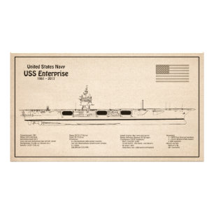USS Enterprise - Ship Blueprint Plans SD Photo Print