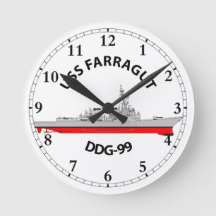 USS FARRAGUT - DDG-99 - ARLEIGH BURKE ROUND CLOCK