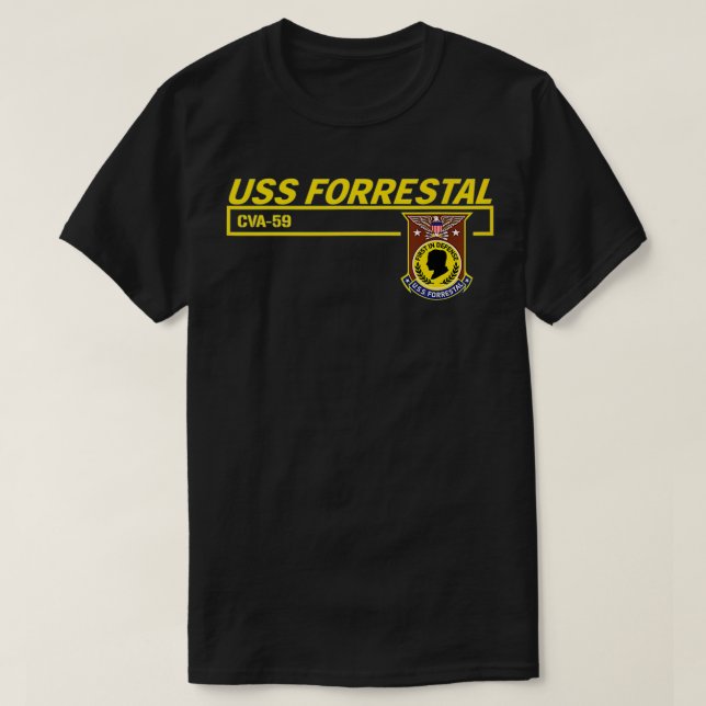 USS Forrestal CVA59  T-Shirt (Design Front)