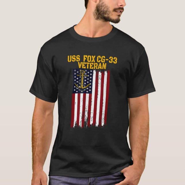 USS Fox CG 33 Cruiser Veterans Day Father s Day T  T-Shirt (Front)