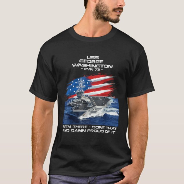 USS George Washington CVN 73 Aircraft Carrier Vete T-Shirt (Front)