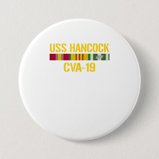USS Hancock CVA19 Vietnam Veteran 7.5 Cm Round Badge (Front)