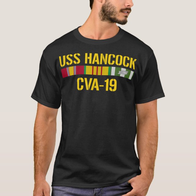 USS Hancock CVA19 Vietnam Veteran T-Shirt (Front)