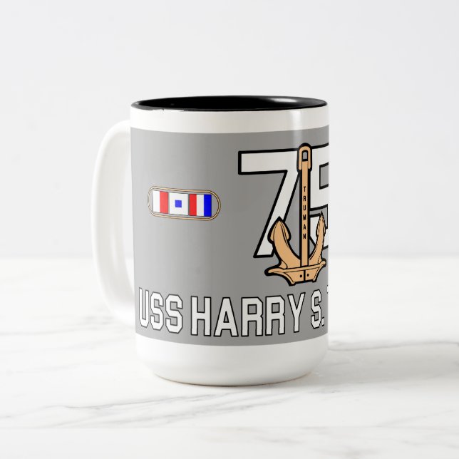 USS HARRY S. TRUMAN MUG CVN-75 BUCK STOPS HERE (Front Left)