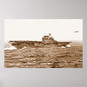 USS Hornet B-25 takeoff poster