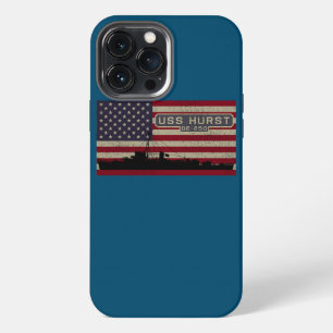 USS Hurst DE 250 WW2 Ship American Flag iPhone 13 Pro Max Case