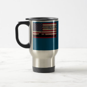 USS Hurst DE 250 WW2 Ship American Flag Travel Mug
