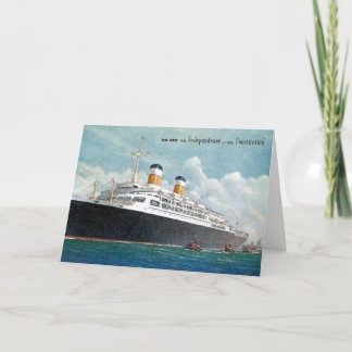 USS Independence & SS Constitution Vintage Card