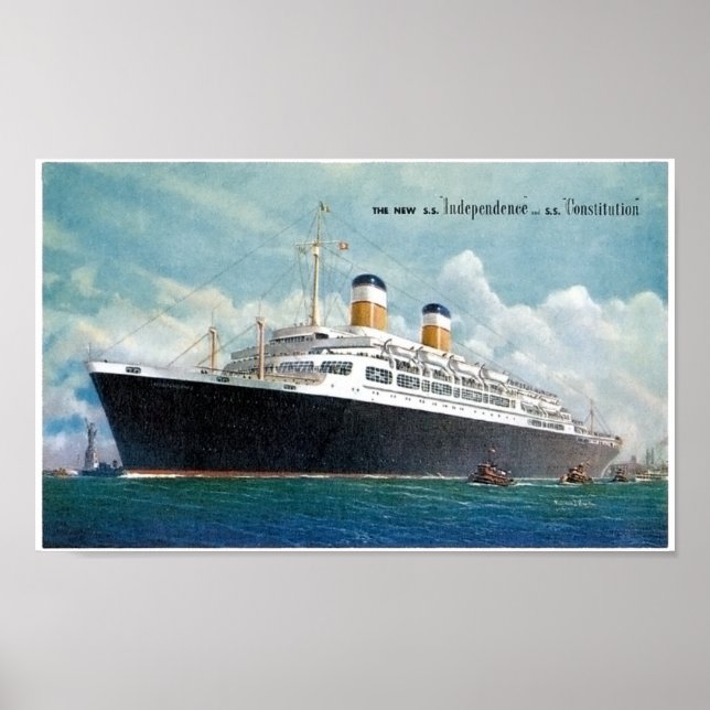 USS Independence & SS Constitution Vintage Poster (Front)
