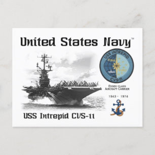 USS INTREPID CVS-11 AIRCRAFT CARRIER - Postcard