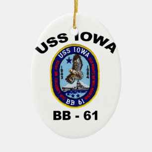 USS Iowa BB-61 Ceramic Tree Decoration