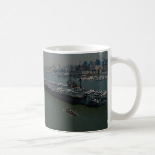 USS John F. Kennedy", entering New York's Hudson R Coffee Mug