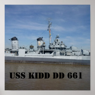 USS KIDD DD 661 Poster