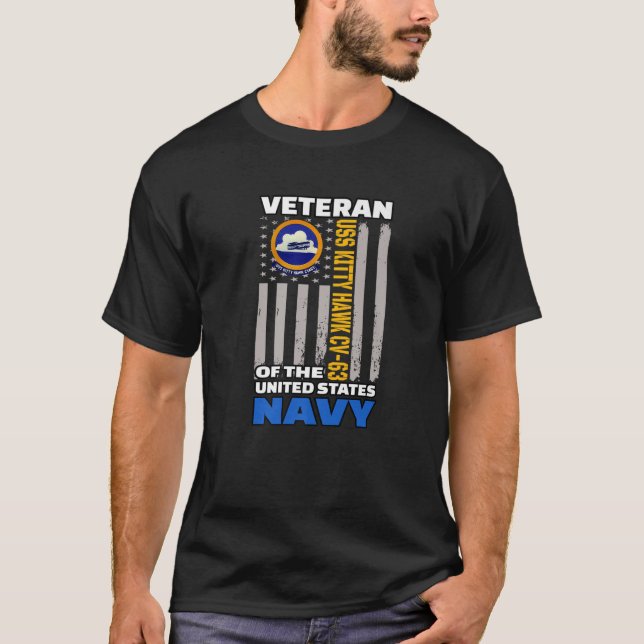 USS Kitty Hawk CV-63 Aircraft Carrier Veteran Day T-Shirt (Front)