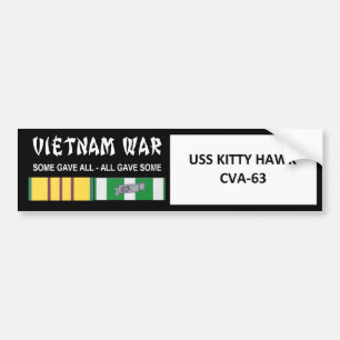 USS KITTY HAWK VIETNAM WAR VETERAN BUMPER STICKER