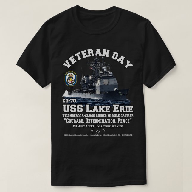 USS Lake Erie CG70 Cruiser veterans T-Shirt (Design Front)