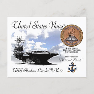 USS LINCOLN CVN-72 CARRIER - POSTCARD