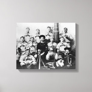 USS Maine Baseball Team in Havana Cuba Photograp Canvas Print
