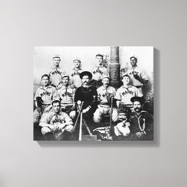 USS Maine Baseball Team in Havana Cuba Photograp Canvas Print (Front)