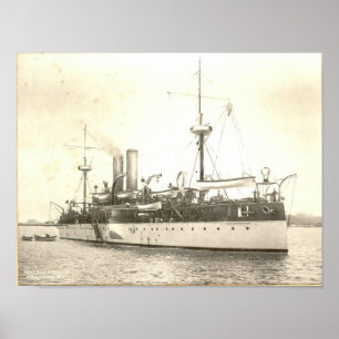 USS Maine in Havana Harbour Poster