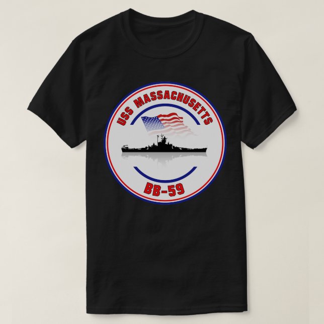 USS Massachusetts BB59 T-Shirt (Design Front)