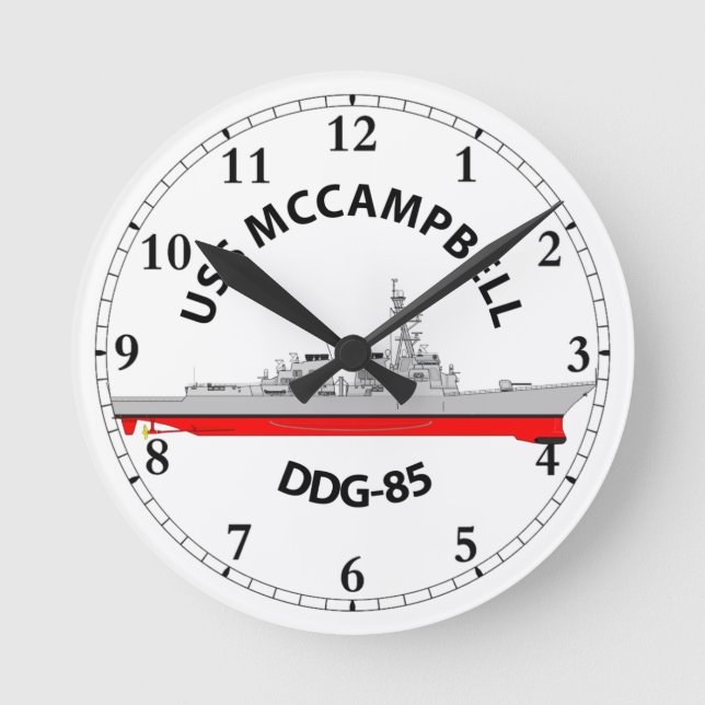 USS MCCAMPBELL - DDG-85 - ARLEIGH BURKE ROUND CLOCK (Front)