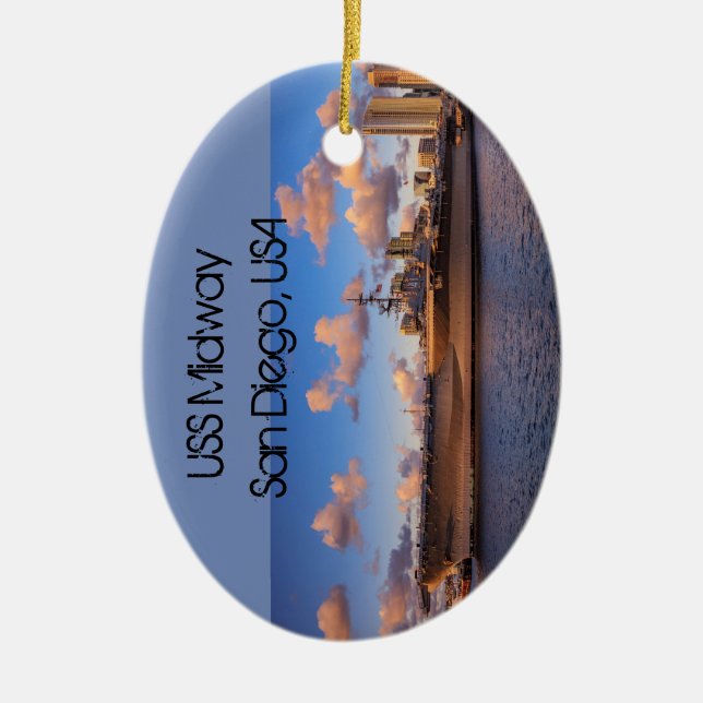 USS Midway Ceramic Tree Decoration (Front)