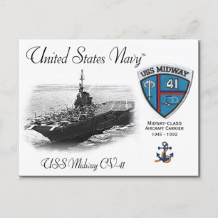 USS MIDWAY CV-41 AIRCRAFT CARRIER - Postcard