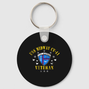 Uss Midway Cv 41 Aircraft Carrier Veteran Usa Flag Key Ring