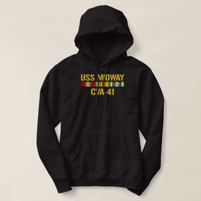 USS Midway CVA-41 Vietnam Veteran  Hoodie (Design Front)
