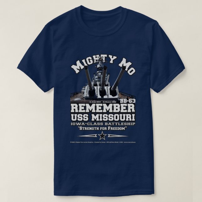 USS Missouri BB63 Battleship Navy Veterans T-Shirt (Design Front)