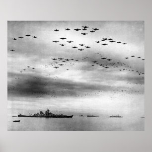 USS Missouri Flyover Surrender of Japan Poster