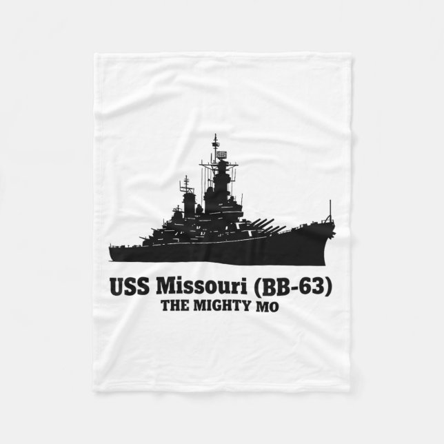 Uss Missouri Men Women Bb-63 Battleship Uss Missou Fleece Blanket (Front)